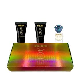 MOSCHINO TOY 2 PEARL 3 PCS SET FOR WOMEN: 5 ML EAU DE PARFUM MINI + 0.8 BATH & SHOWER GEL + 0.8 BODY LOTION