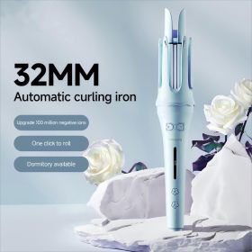 Fully Automatic 32mm Long-lasting Styling Large Curls And Waves Negative Ion Curling Iron (Option: Blue)