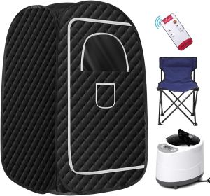 Ecoboom Home Portable Sauna Room, Full Body Home Sauna Room, Foldable Portable Steam Sauna Tent, Equipped With A 2.6L 1000W Steam Generator, Fold (Option: Black)